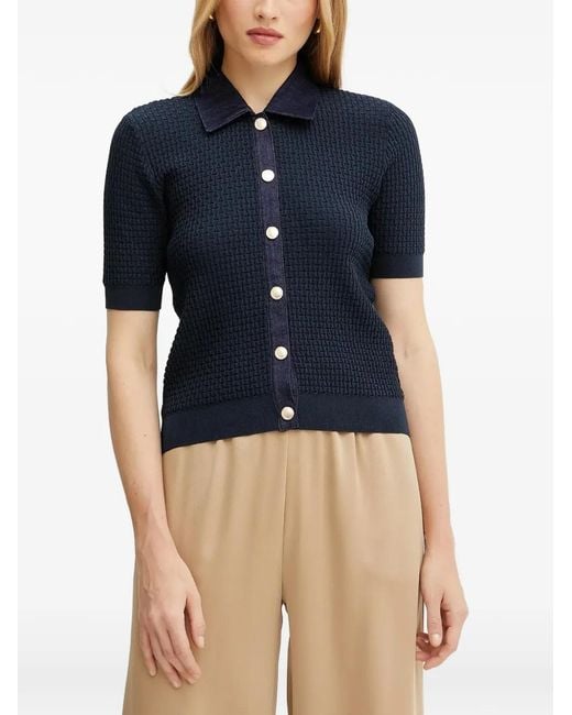 Morgan Blue Short-Sleeve Cardigan
