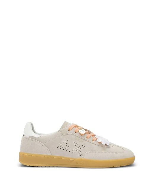 Sun 68 White California Sun Flower-Embellished Perforated Sneakers