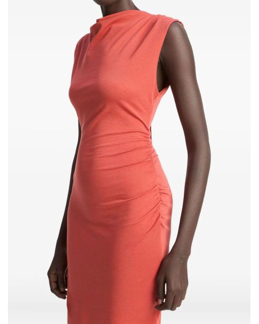 Vince Red Cowl-Neck Midi Dress