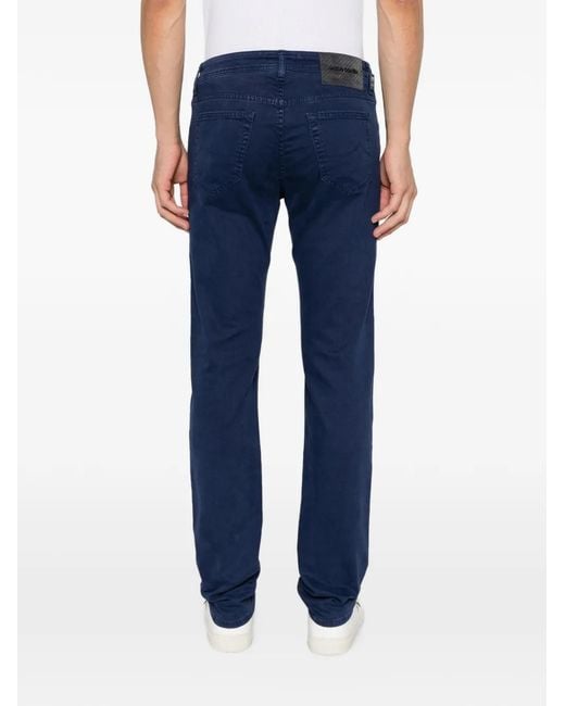 Jacob Cohen Blue Bard Slim-Fit Trousers for men