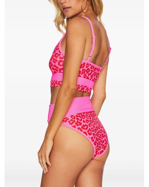 Beach Riot Pink Eva Animal-Pattern Bikini Top