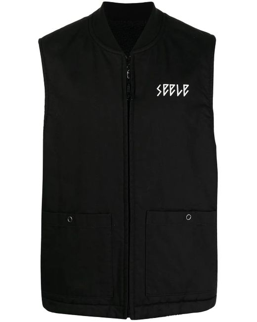 Gilet Reversibile Con Stampa di Undercover in Black da Uomo