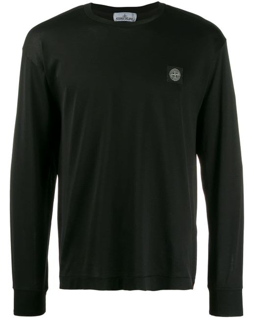 Stone Island Sweater Met Geborduurd Logo in het Black voor heren