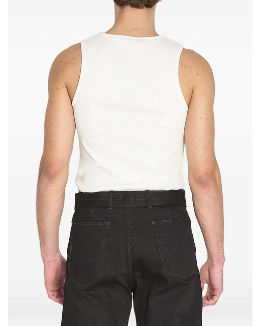 Lemaire Geribbelde Tanktop in het White voor heren