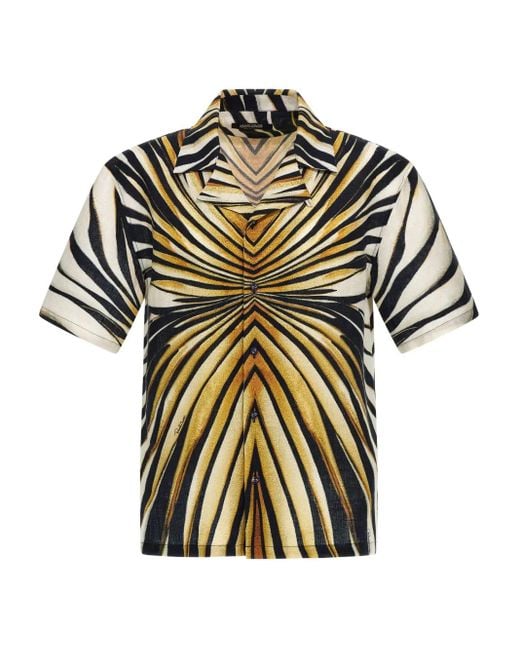 メンズ Roberto Cavalli グラフィック シャツ Metallic
