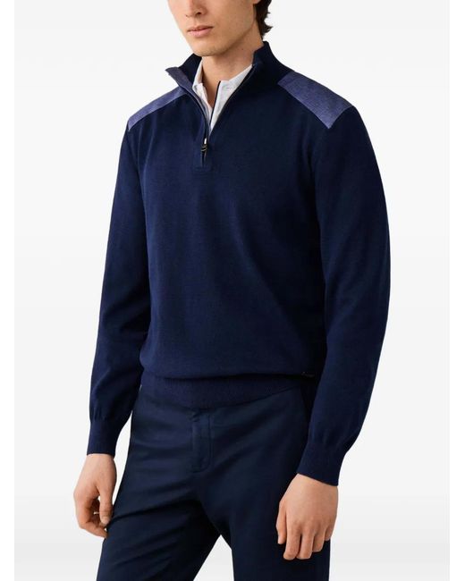 Hackett Blue Pull À Col Zippé for men