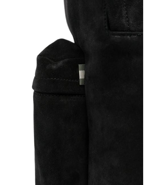 Officine Creative Black Suede Backpack for men
