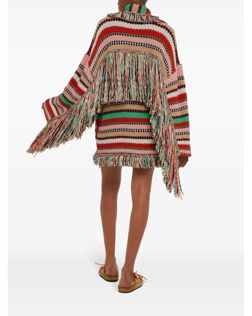 Alanui Red Sunny Stripes Cardigan