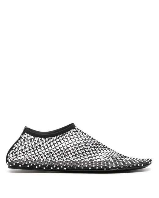 Christopher Esber Black Minette Crystal Mesh Flats