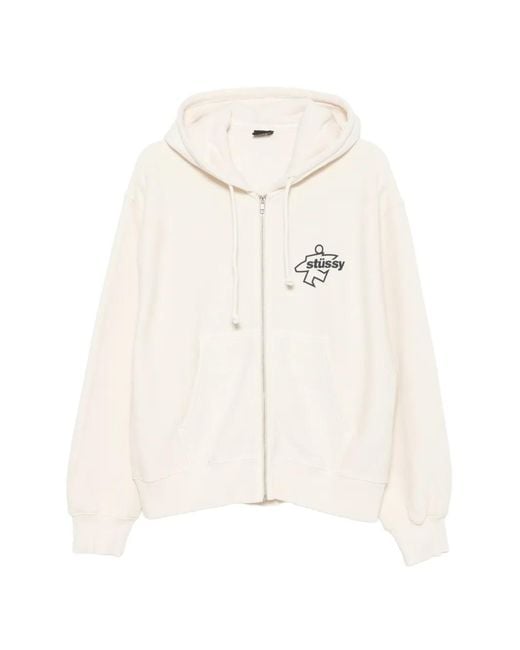 Stussy メンズ ホワイト ジップアップ パーカーの通販はau PAY