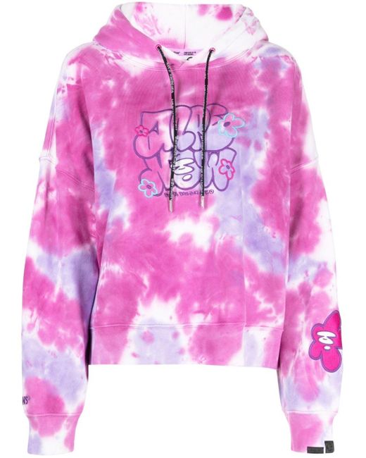 Felpa Con Fantasia Tie Dye di Aape By A Bathing Ape in Pink