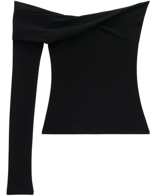 Courreges Black Twisted Single-sleeve Jersey Top