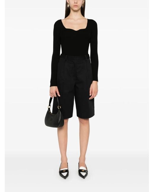 P.A.R.O.S.H. Black Square-Neck Sweater