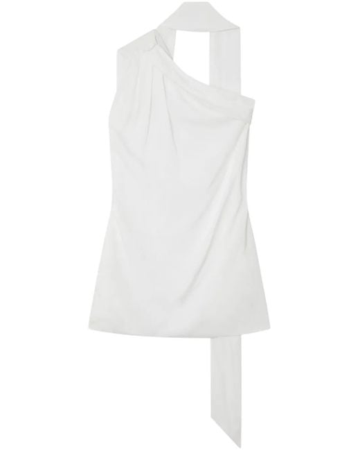 Stella McCartney White One-Shoulder Neck-Strap Blouse