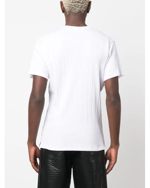 Louis-Gabriel Nouchi White Cut-Out Plissé Cotton T-Shirt for men