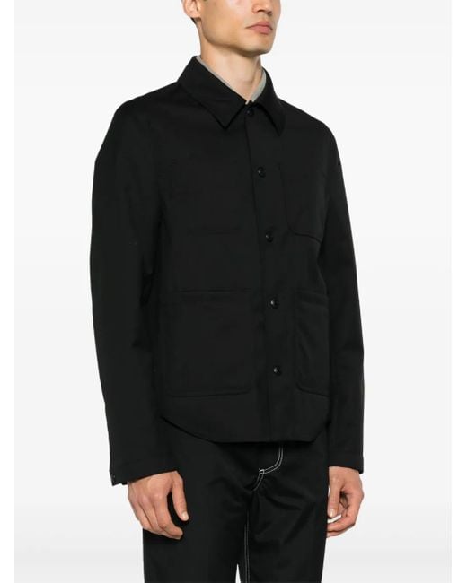 Thom Browne Black Wool Shirt Jacket for men