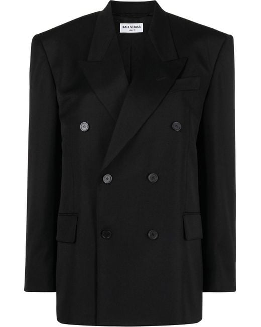 Balenciaga Wool Shrunk Db Blazer in Black | Lyst Canada
