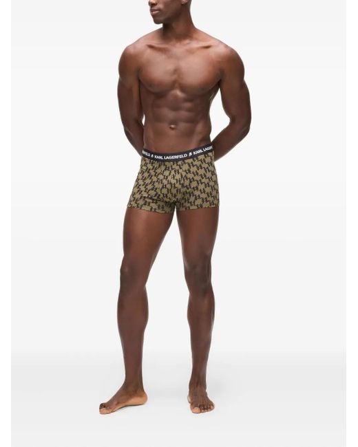 Karl Lagerfeld Set Aus Drei Shorts Mit Monogramm-Print in Black für Herren