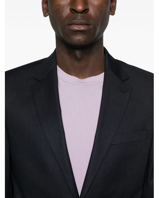 Karl Lagerfeld Blue Nova Notched-Lapel Blazer for men