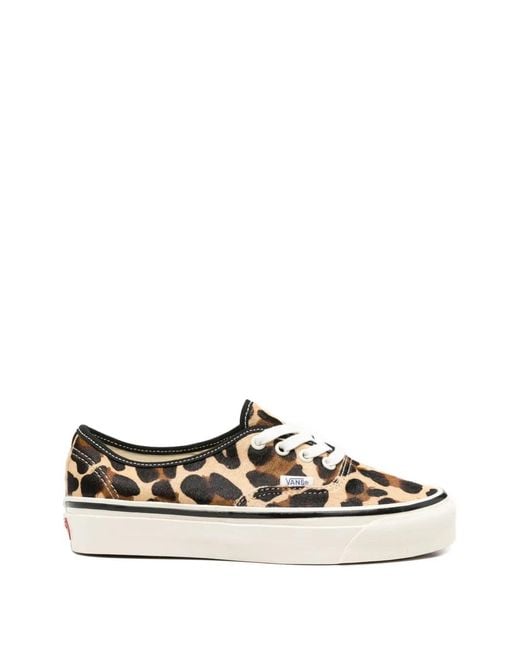 Vans White Lx Authentic 44 Sneakers Mit Leopardenprint