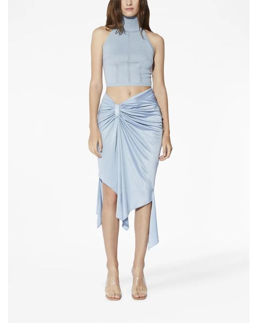 RTA Blue High-Neck Cropped Top