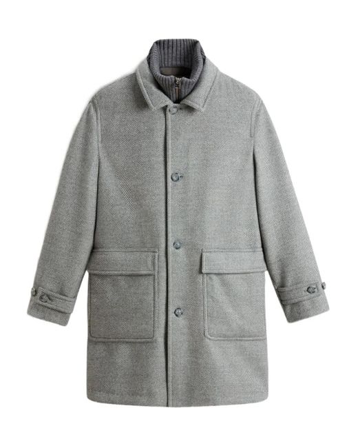 Woolrich Mantel mit Fischgrätenmuster in Gray für Herren