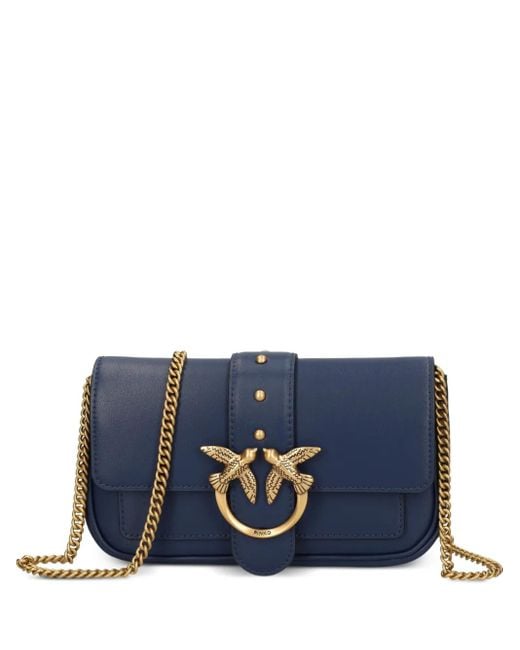 Pinko Blue Mini Pocket Love Cross-Body Bag