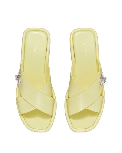 Tory Burch Yellow Leather Slides