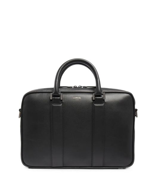 Lancel Black Edgard Smooth-Leather Laptop Bag for men