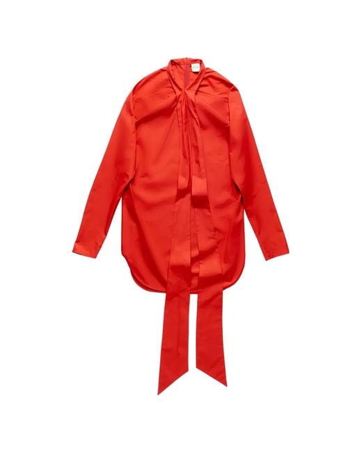Tod's Red Tie-Neck Shirt