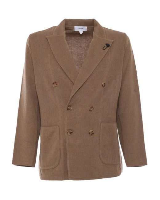 LARDINI ブラウン ダブルブレストジャケット Lardini メンズ ブラウン ダブルジャケットの通販はau PAY マーケット