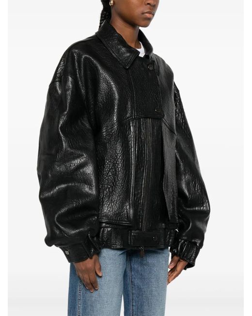 Cassell Black Button Zip Bomber Jacket