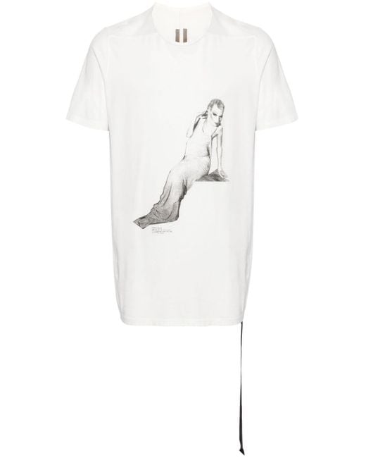 Rick Owens Level T T-Shirt aus Bio-Baumwolle in White für Herren
