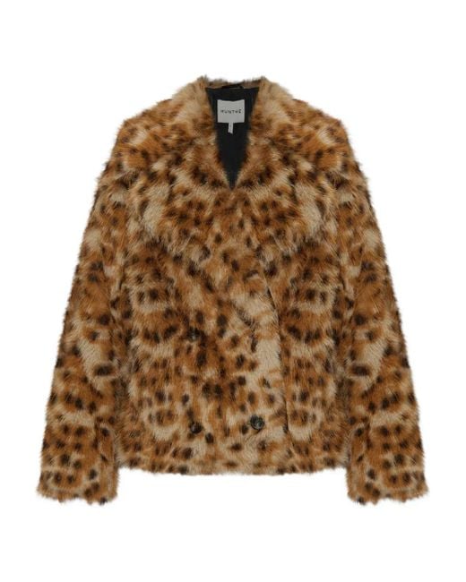 Chaqueta Lestine con doble botonadura y estampado de leopardo Munthe de color Brown