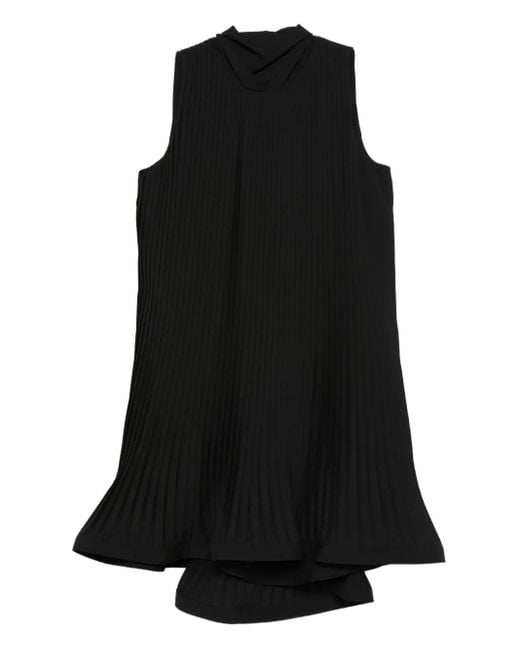 P.A.R.O.S.H. Black Pleated Mini Dress