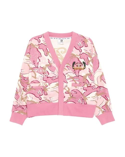 Aape By A Bathing Ape Women's Pink All-Over Graphic Print Jacket