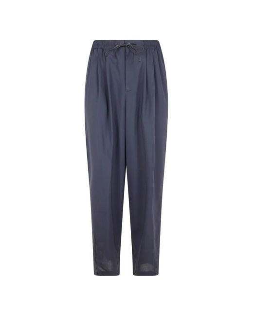 PT Torino Blue Drawstring Pleated Trousers for men