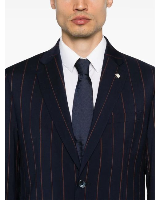 Completo Gessato di Manuel Ritz in Blue da Uomo