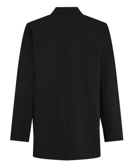 Karl Lagerfeld Black Tailored Blazer With Contrasting Denim Patch Detail