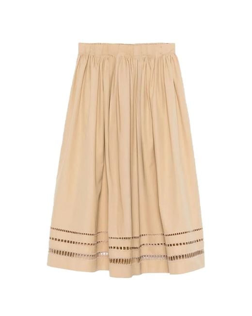 Ermanno Scervino Natural Tie-waist Midi Skirt
