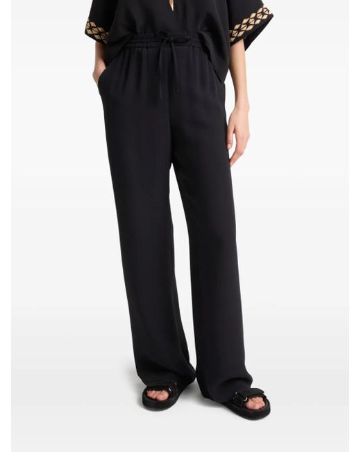 Yves Salomon Black Silk Trousers