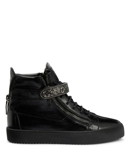 メンズ Giuseppe Zanotti Coby レザースニーカー Black