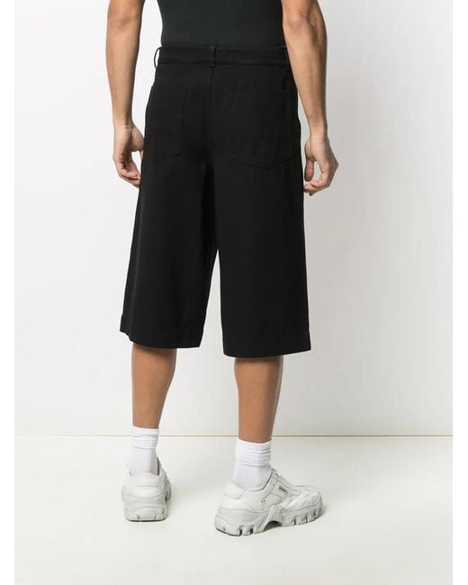 KENZO Black Relaxed Fit Cotton Deck Shorts for men