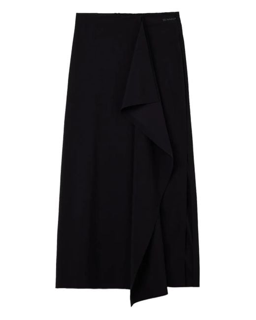 Sunnei Black Draped Ruffled Skirt