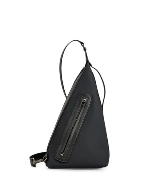 Tod's Black Leather-Trim Triangular Backpack for men