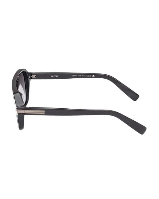 Gafas con montura cuadrada Zegna de hombre de color Black