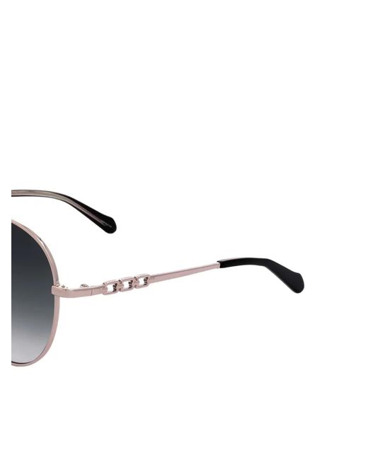 Fossil White Pilot-Frame Chain-Link Sunglasses