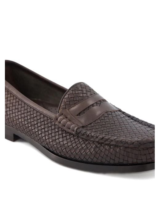 Mocassini Con Motivo Intrecciato di Tom Ford in Brown da Uomo