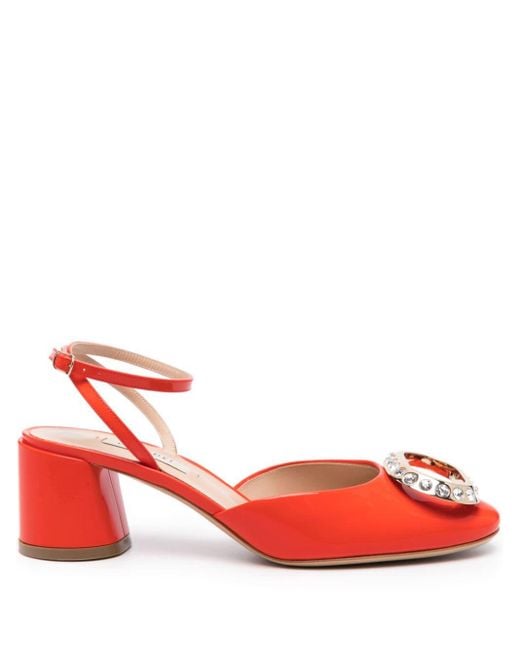 Casadei Red Emily Cleo 50mm Pumps
