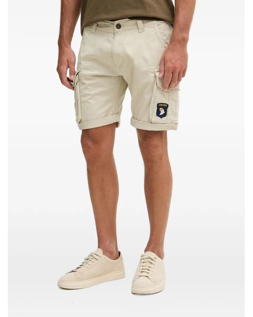 Alpha Industries Natural Crew Patch-Detail Cargo Shorts for men